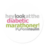 Diabetic Marathoner - I Run On Insulin stickers