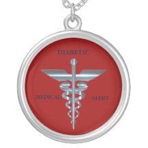 Diabetic Medical Alert Caduceus Necklace