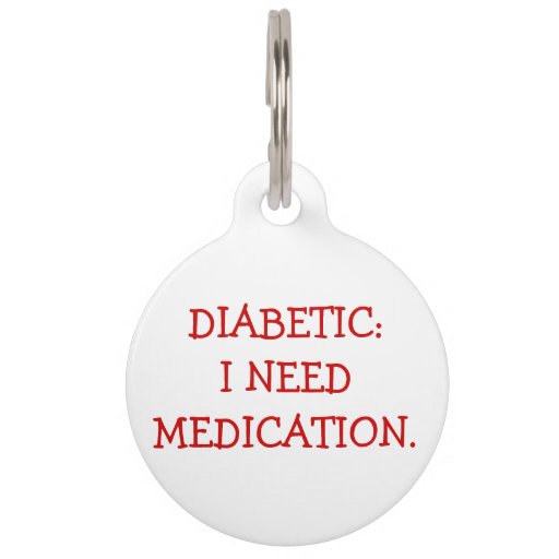 Diabetic Medical Alert Tag for Dogs Pet Tags | Zazzle