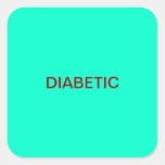 Diabetic Medical Chart Labels Square Stickers