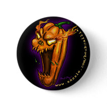 Diabolical Jack-o-lantern button by BeckCalli Diabolical Jack-o-lantern button