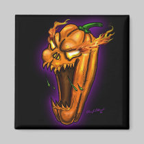 Diabolical Jack-o-lantern magnet