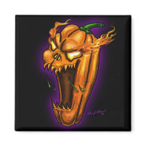 Diabolical Jack-o-lantern magnet by BeckCalli Diabolical Jack-o-lantern magnet