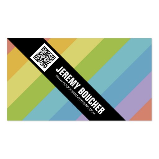 Diagonal Colored Stripes - Multi Business Card Templates (back side)