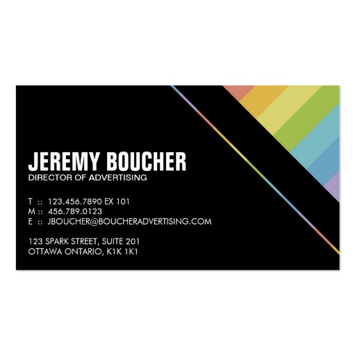 Diagonal Colored Stripes - Multi Business Card Templates (front side)