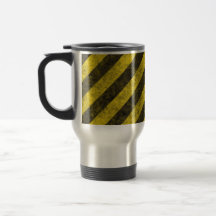 Diagonal Construction Hazard Stripes Coffee Mugs