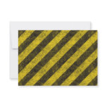 Diagonal Construction Hazard Stripes Custom Invites