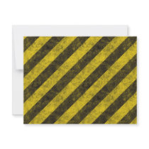 Diagonal Construction Hazard Stripes Custom Invites
