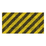 Diagonal Construction Hazard Stripes Photo Cards