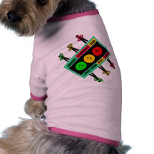 Diagonal Moody Stoplight Trio Logo with Characters Doggie Tee