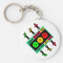 Diagonal Moody Stoplight Trio Logo with Characters Key Chains