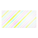 diagonal pastel stripes photo card