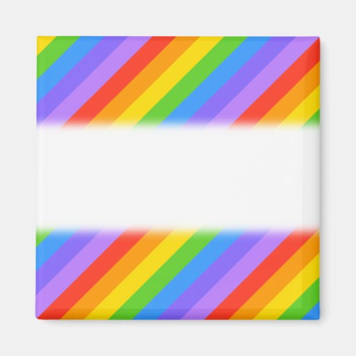 Diagonal Rainbow Stripes Pattern. Refrigerator Magnets