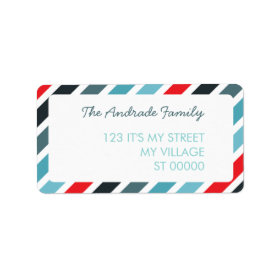 Diagonal Stripe Pattern Customized Address Labels