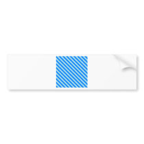 Diagonal Stripes 2 - Blizzard Blue and Azure Bumper Sticker