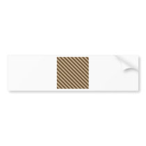 Diagonal Stripes 2 - Khaki and Dark Brown Bumper Sticker