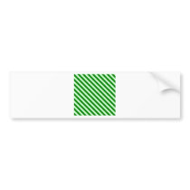 Diagonal Stripes 2 - Offwhitegreen and Green Bumper Stickers