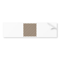 Diagonal Stripes - Almond and Cafe Noir Bumper Stickers