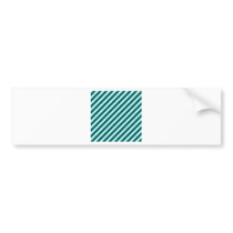 Diagonal Stripes - Celeste and Deep Jungle Green Bumper Sticker