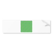 Diagonal Stripes - Offwhitegreen and Green Bumper Stickers
