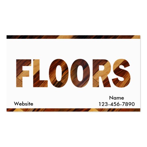Diagonal Wood Flooring Business Card (front side)