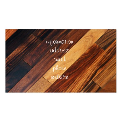 Diagonal Wood Flooring Business Card Templates (back side)