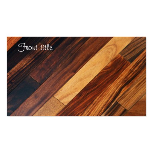 Diagonal Wood Flooring Business Card Templates (front side)