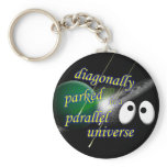 Diagonally Parked in a Parallel Universe Keychain