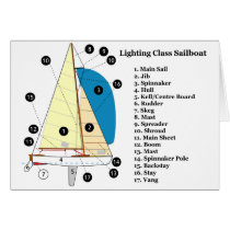 Diagram of a 19 Foot Lighting Class Sailboat Card