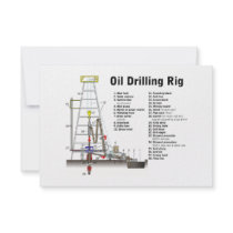 Diagram of an Oil Drilling Rig Tower Custom Invitation