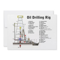 Diagram of an Oil Drilling Rig Tower Personalized Invitations