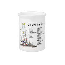 Diagram of an Oil Drilling Rig Tower Drink Pitchers