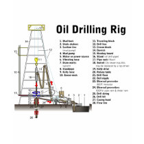 Diagram of an Oil Drilling Rig Tower T-shirts