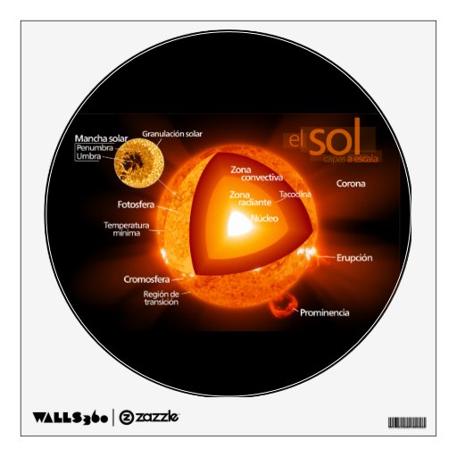 Diagrama del sol Spanish Diagram of the Sun Room Decal