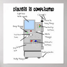 Dialysis Humor Gifts for Nurses, Techs, Patients Poster