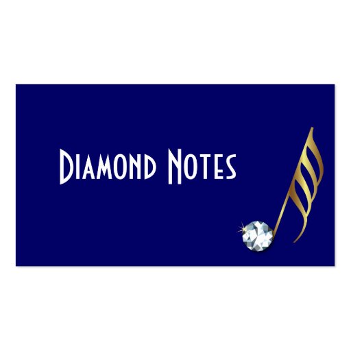 Diamond and Gold Musical Note Business Card