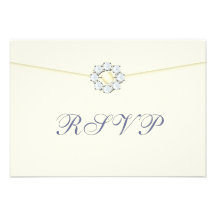 Diamond and Pearl Broach on Envelope RSVP Announcement