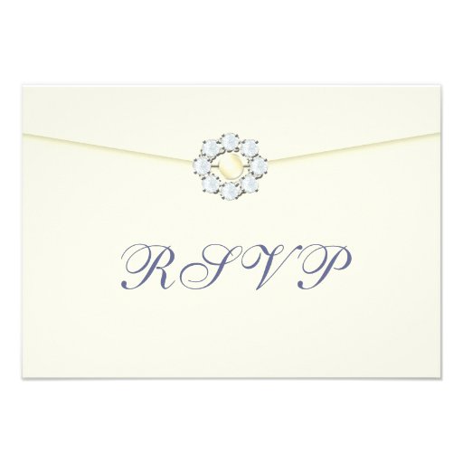 Diamond and Pearl Broach on Envelope RSVP Announcement