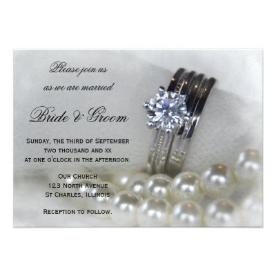 Diamond and Pearls Wedding Invitation