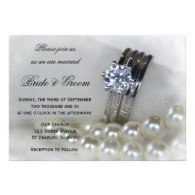Diamond and Pearls Wedding Invitation