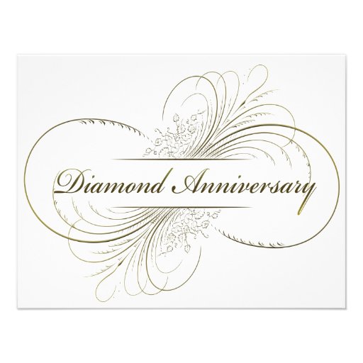 Diamond anniversary personalized invitations (front side)