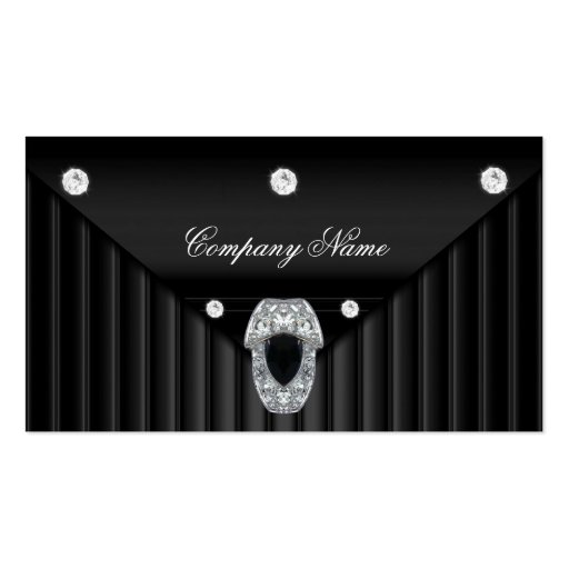 Diamond Black Metal Look Silver Business Card (front side)