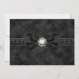 Diamond Black Tie Bow Gothic Invitation zazzle_invitation