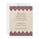 Diamond Border in Wine Burgundy and Sage on Ecru Custom Invite