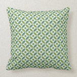Diamond Circle Pattern Pillow - green pillows