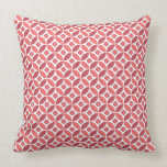 Diamond Circle Pattern Pillow - red pillows