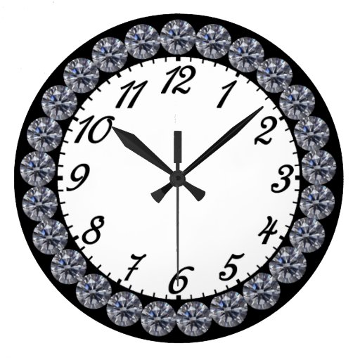 Diamond Clock with Numbers Zazzle