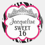 Diamond Crown Zebra Fuchsia Stickers