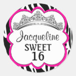 Diamond Crown Zebra Pink Stickers