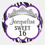 Diamond Crown Zebra Purple Stickers